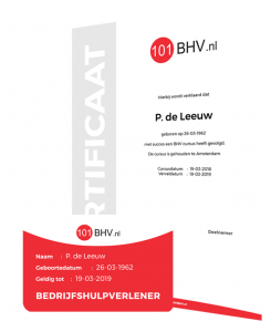 BHV certificaat