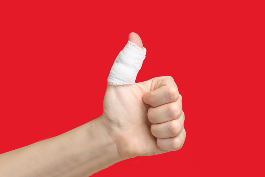 Duim In Verband Bedankt
